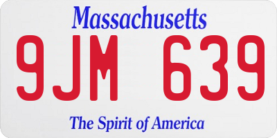MA license plate 9JM639