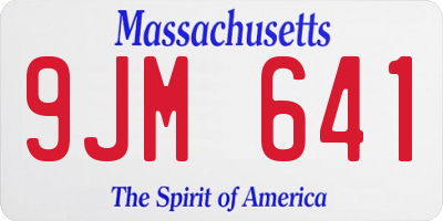 MA license plate 9JM641