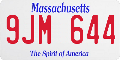 MA license plate 9JM644