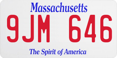 MA license plate 9JM646