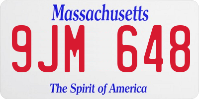 MA license plate 9JM648