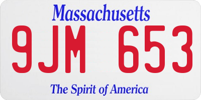 MA license plate 9JM653