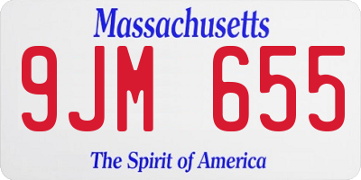 MA license plate 9JM655