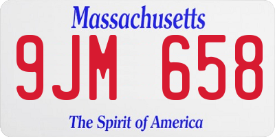 MA license plate 9JM658