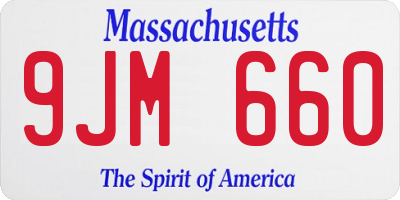 MA license plate 9JM660