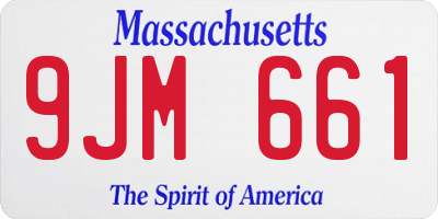 MA license plate 9JM661