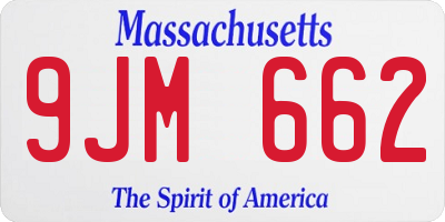 MA license plate 9JM662