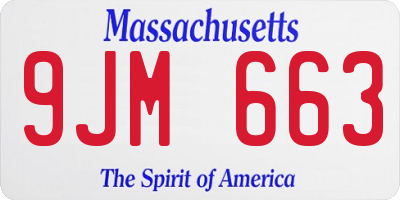 MA license plate 9JM663