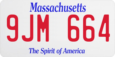 MA license plate 9JM664