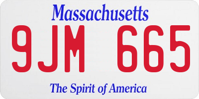 MA license plate 9JM665