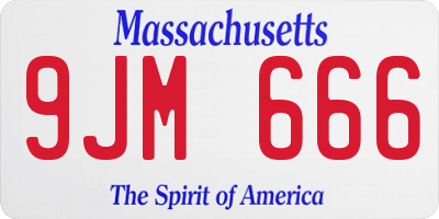 MA license plate 9JM666