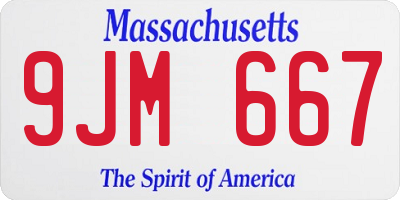 MA license plate 9JM667