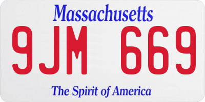 MA license plate 9JM669