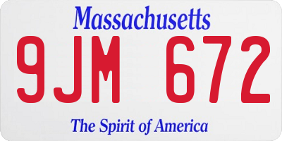 MA license plate 9JM672