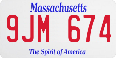 MA license plate 9JM674