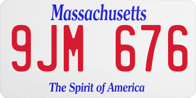 MA license plate 9JM676