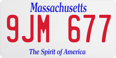 MA license plate 9JM677