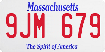 MA license plate 9JM679