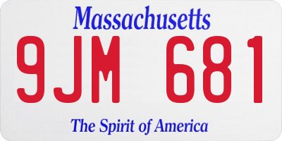 MA license plate 9JM681