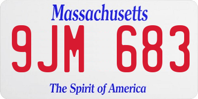 MA license plate 9JM683