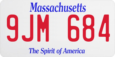 MA license plate 9JM684