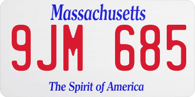 MA license plate 9JM685
