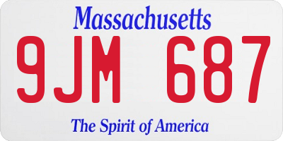 MA license plate 9JM687