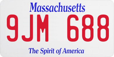 MA license plate 9JM688