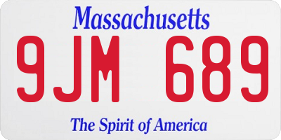 MA license plate 9JM689