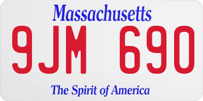MA license plate 9JM690