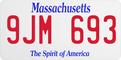 MA license plate 9JM693