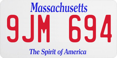 MA license plate 9JM694
