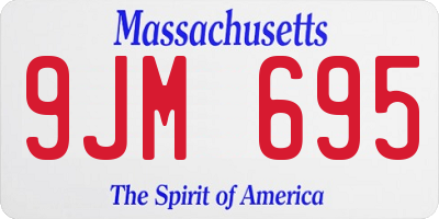 MA license plate 9JM695