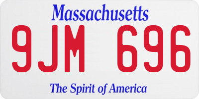 MA license plate 9JM696