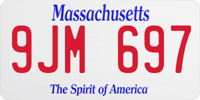 MA license plate 9JM697