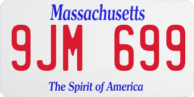 MA license plate 9JM699