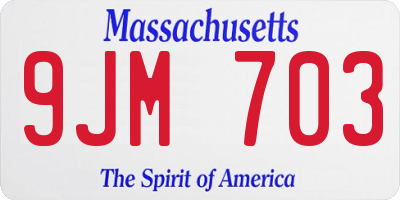 MA license plate 9JM703