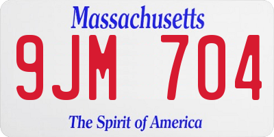 MA license plate 9JM704