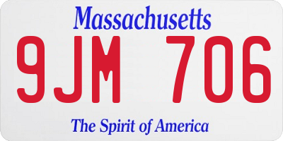MA license plate 9JM706