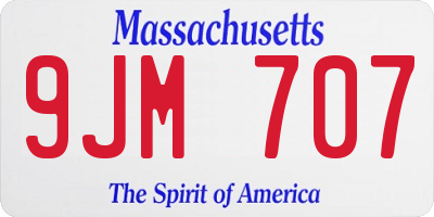 MA license plate 9JM707