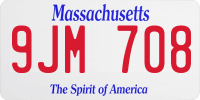 MA license plate 9JM708
