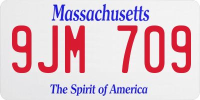 MA license plate 9JM709