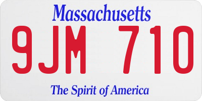 MA license plate 9JM710