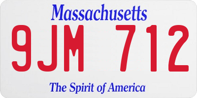 MA license plate 9JM712