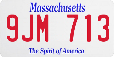 MA license plate 9JM713