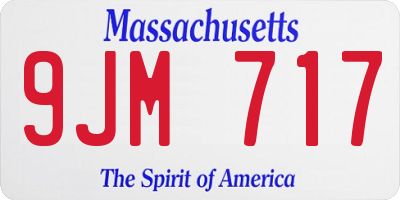 MA license plate 9JM717
