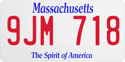 MA license plate 9JM718