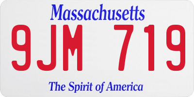 MA license plate 9JM719