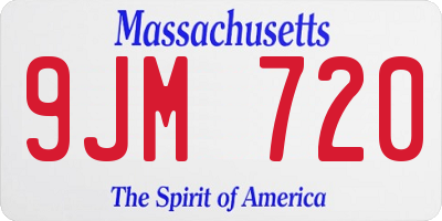 MA license plate 9JM720