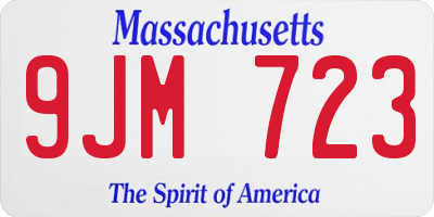 MA license plate 9JM723